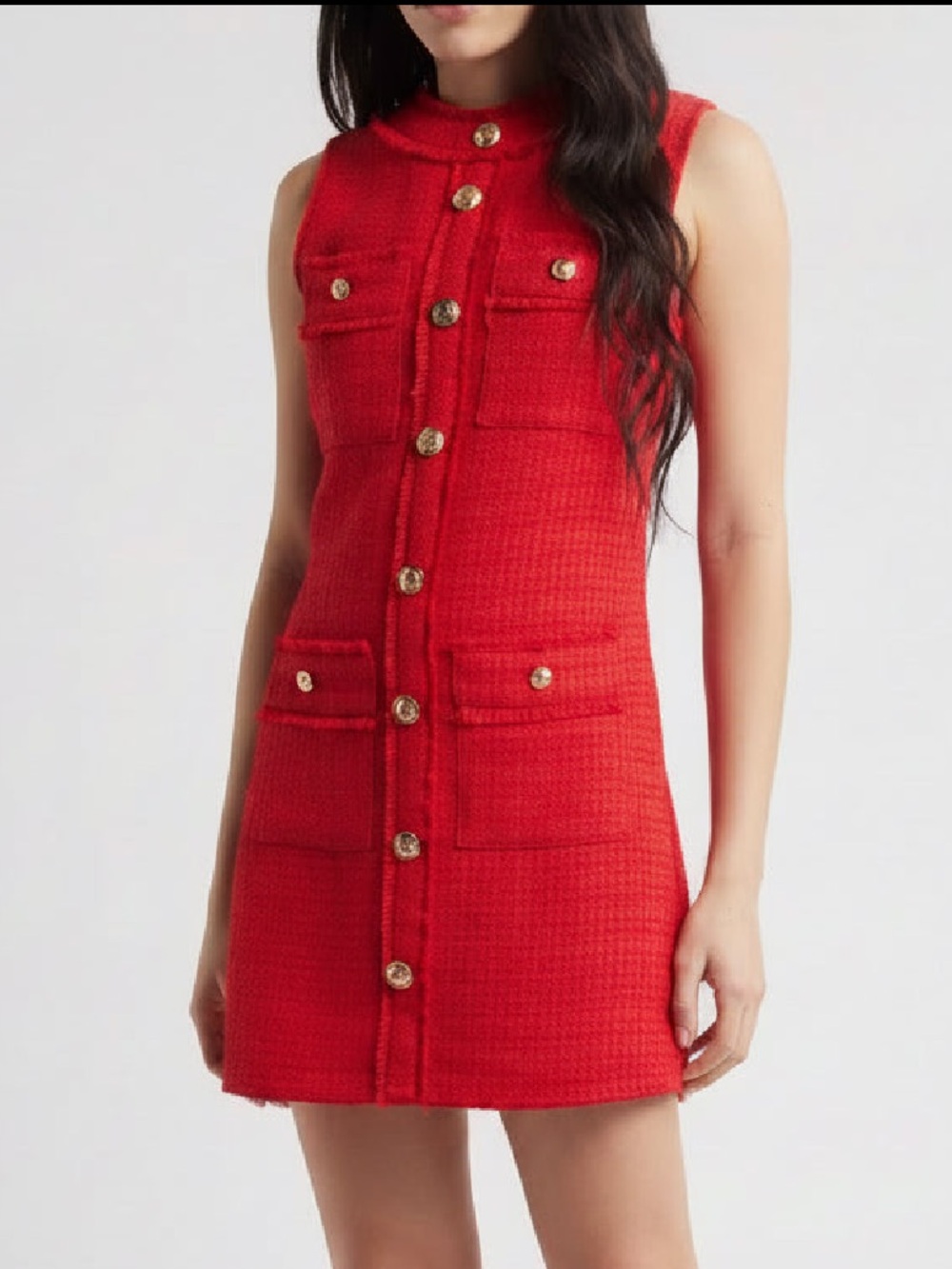 PETAL & PUP KAYLI GOLD BUTTON SOFT TWEED SHIFT DRESS ❤️NWT❤️IN STORES❤️